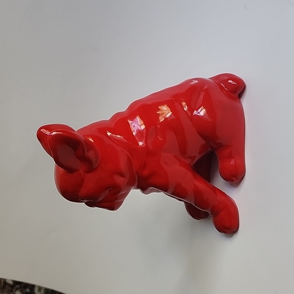 Ceramic red ♥️ bulldog sculpture - Picture 3 of 7